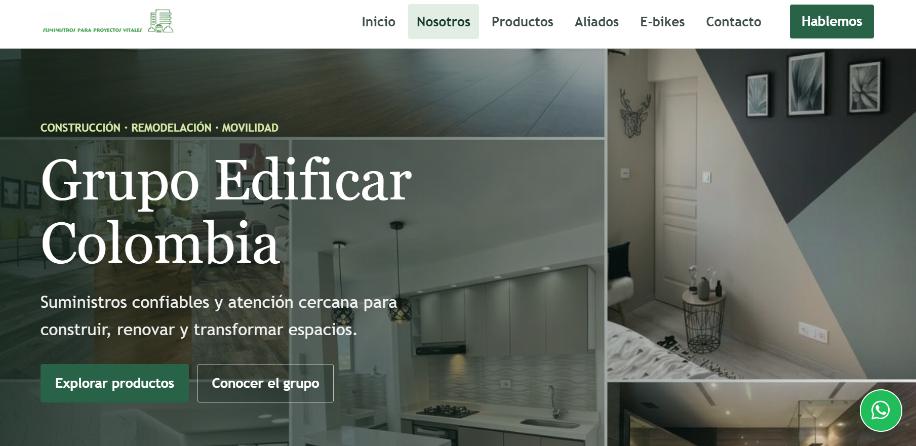 Portada del sitio de Grupo Edificar